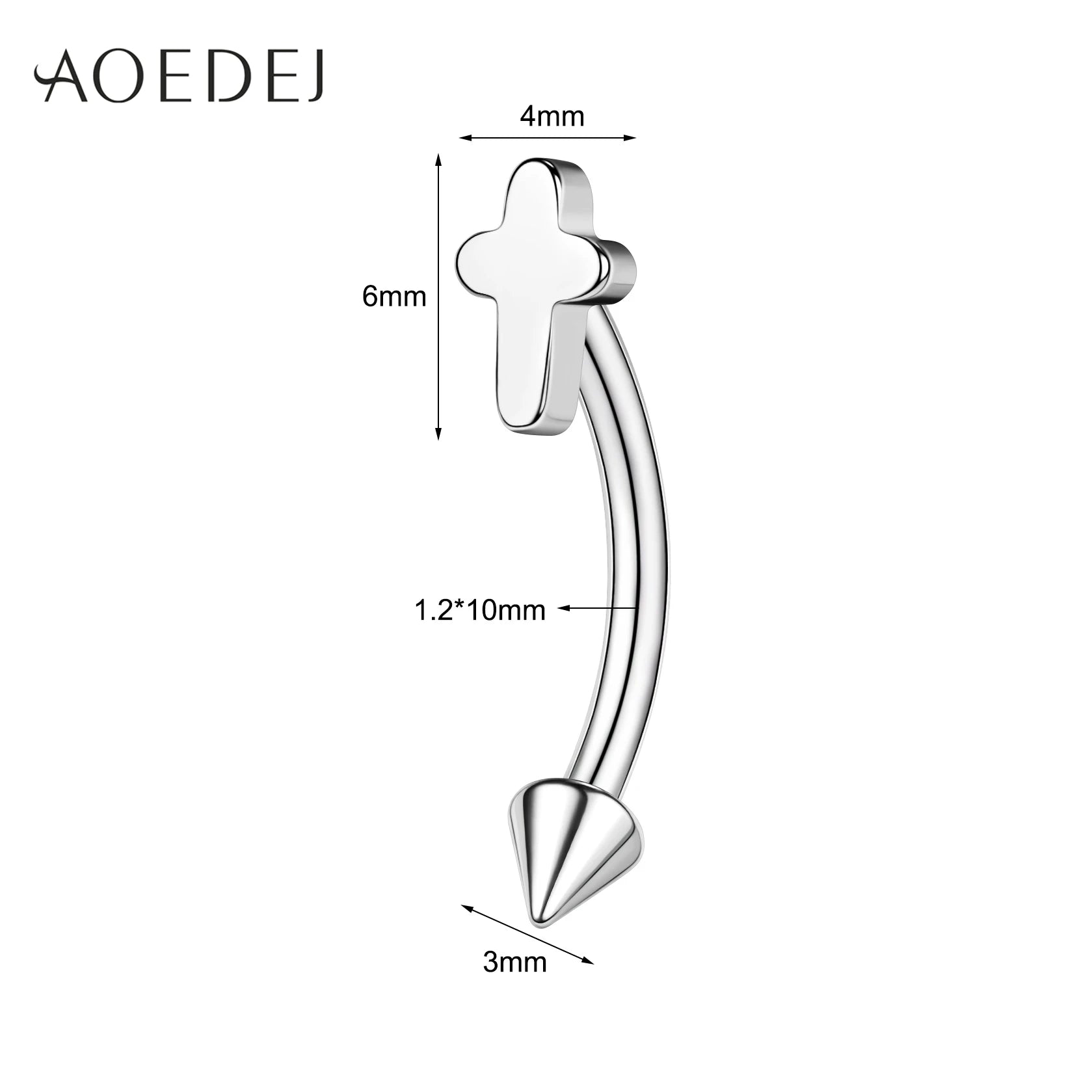 AOEDEJ 1 Piece Stainless Steel 16G Eyebrow Stud 8/10MM Eyebrow Piercing Star Moon Butterfly Shape Labret Lip Piercings Jewelry