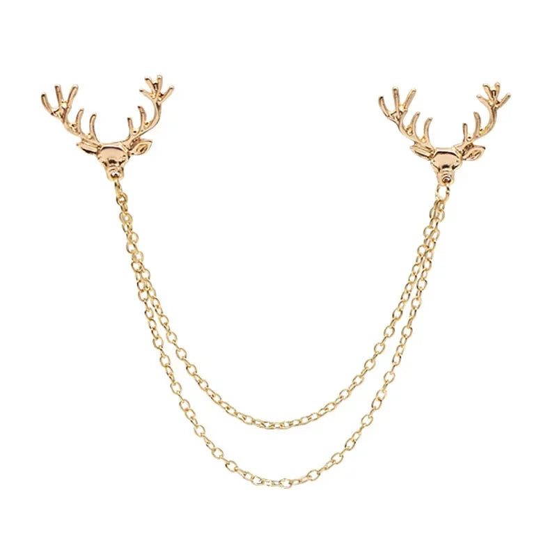 Retro Jewelry Pearl Flower Brooch Ladies Fashion Chain Tassel Personality Shirt Collar Pin Simple Clothing Women Men Accessories