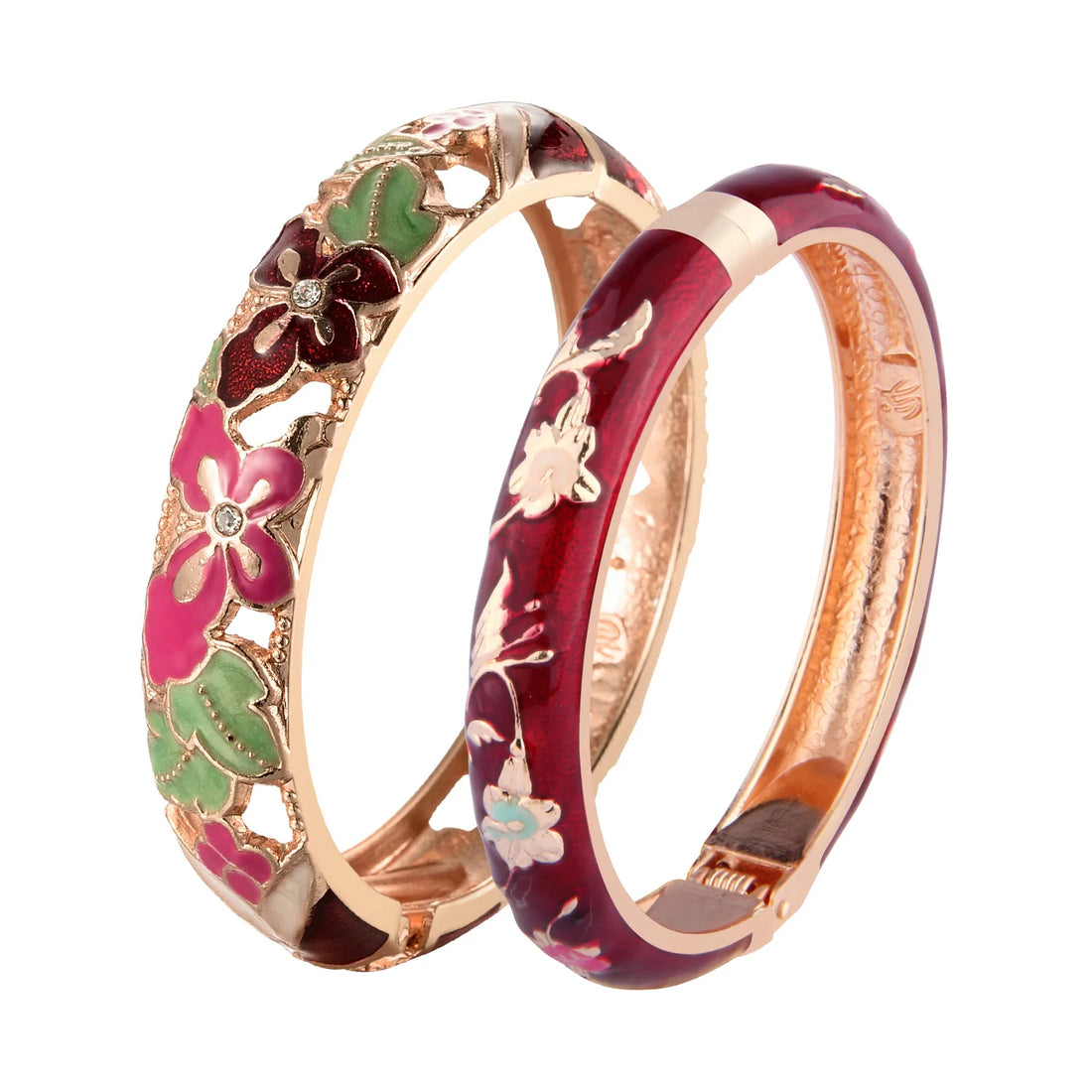 2PCS Indian Bangles For Women Women's Bangle Cloisonne Bracelet Sets Women's Jewelry Vintage Accessories Trendy Style Bangles