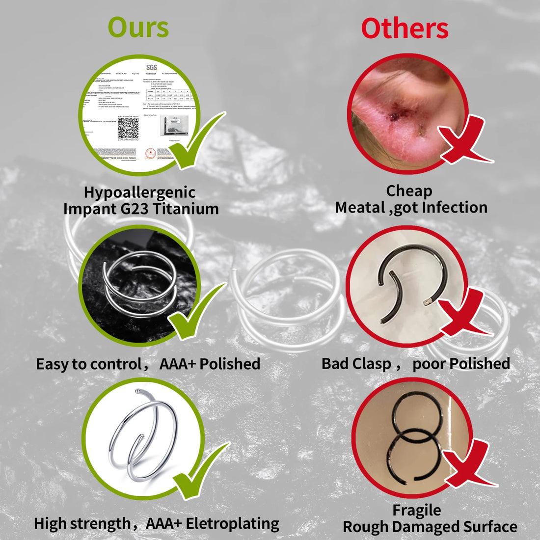 VOJO 20G G23 Titanium Double Hoop Nose Rings 6/8/10mm Hypoallergenic Small Spiral Piercing Jewelry for Women Men