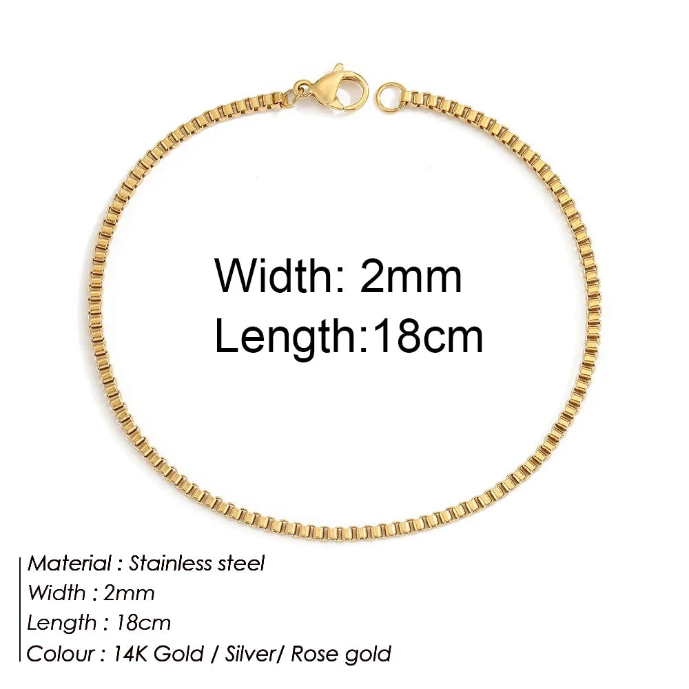 Multilayered Bracelet Gold Color Snake Paperclip Figaro Cuban Chain Stainless Steel Jewelry Male Female Bracelets Factory