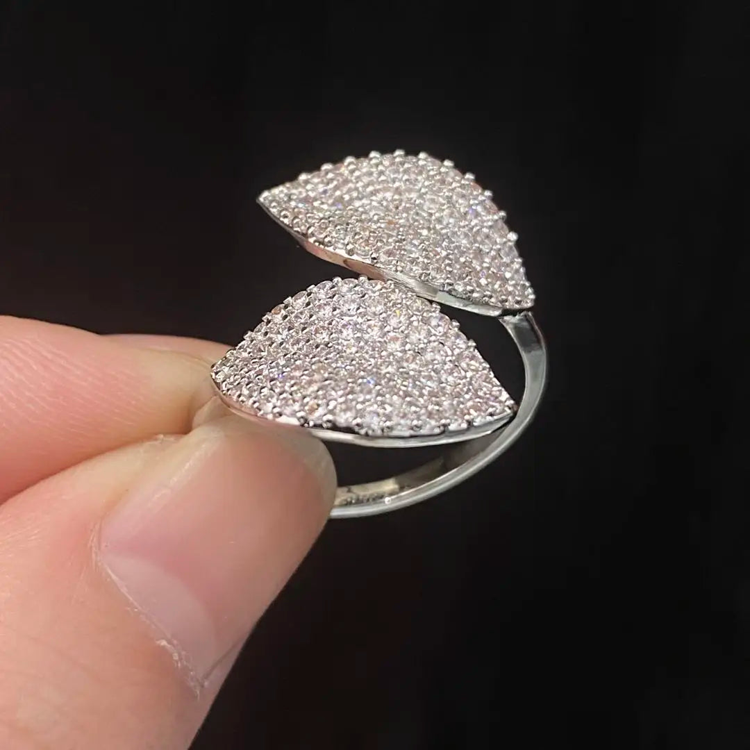 UILZ Gold color Women Adjustable Ring Korean Fashion Punk Zirconia Open Rings Daily Simple Jewelry