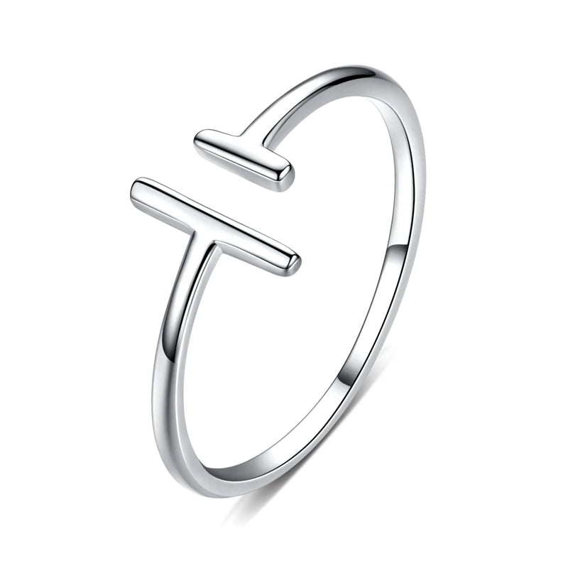 WOSTU Adjustable Rings Real 925 Sterling Silver Stackable Engagement Zircon Open Size Rings For Women Female Original Jewelry