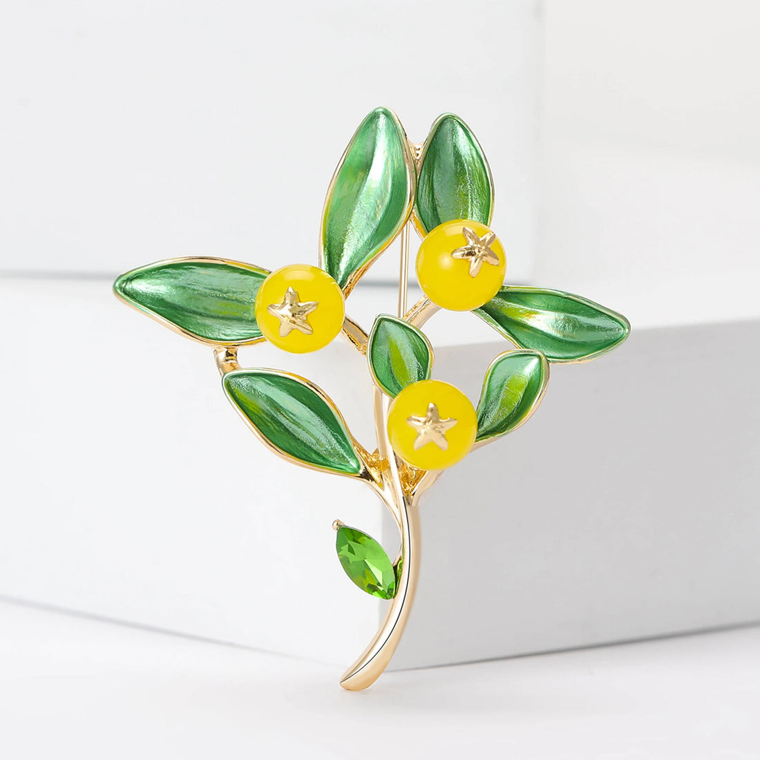 Pearl Lily of the Valley Flower Brooches for Women Enamel Berry Pin Plant Lapel Pins Office Party Funny Friend Gifts Accessories