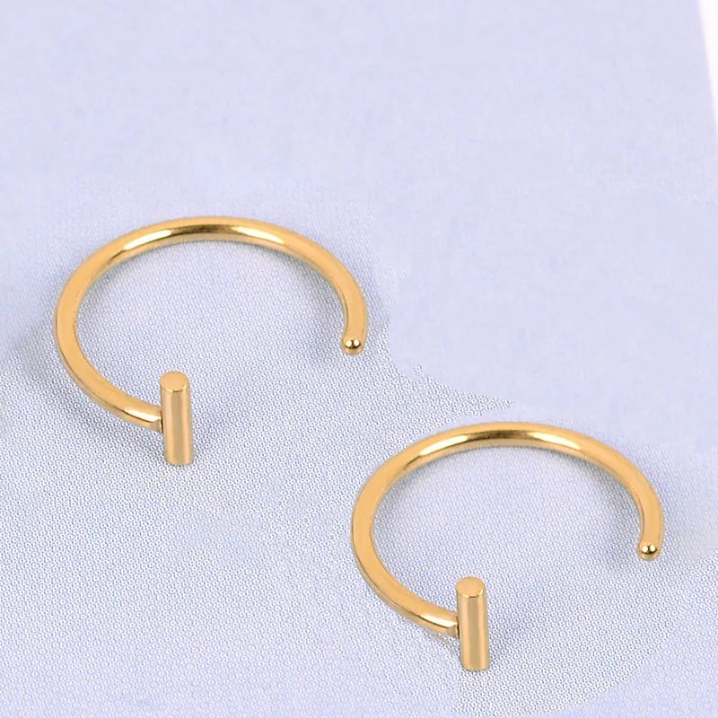 2Pcs 316L Stainless Steel Fake Nose Ring, Nose Cuffs Fake Septum Rings Clip On Nose Hoop Lip Rings Conch Earring Body Jewelry