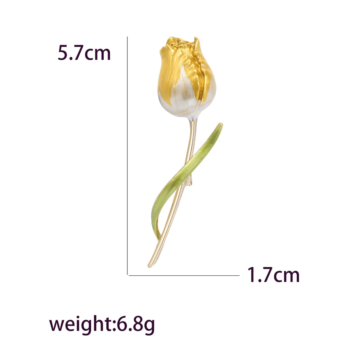 Resin Tulip Brooch for Women Unisex Rhinestone Flower Pin Pearl Plant Lapel Pin Banquet Party Backpack Gifts Jewelry Accessories