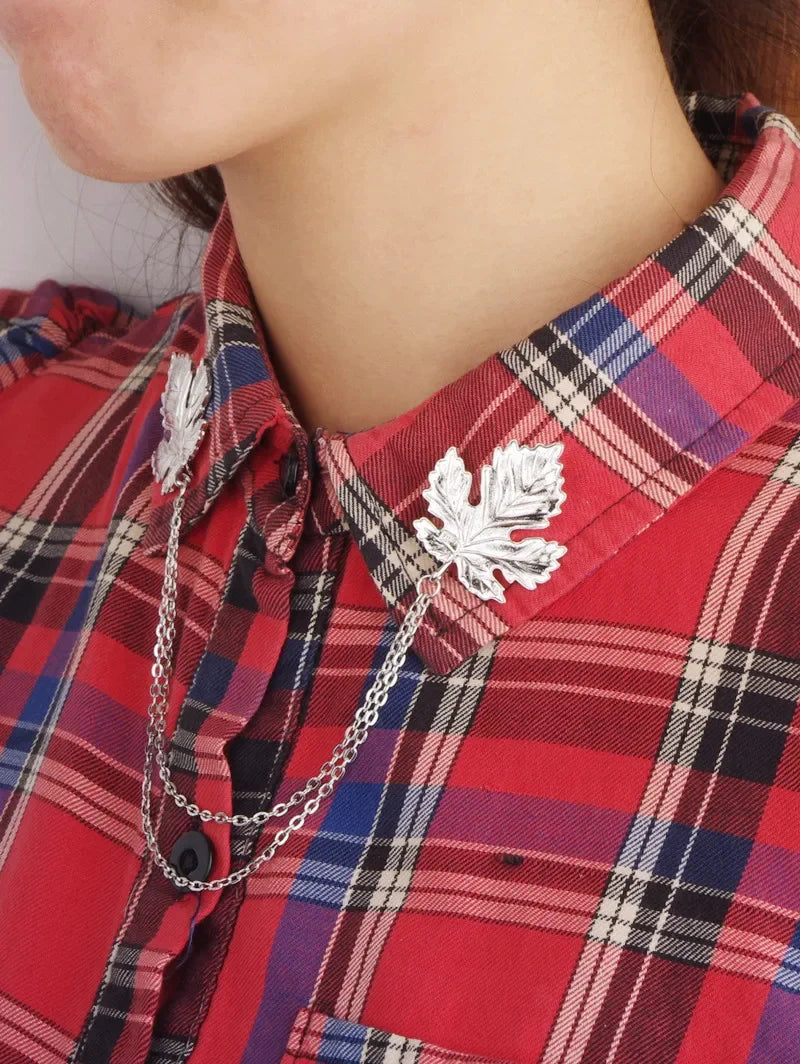 Retro Jewelry Pearl Flower Brooch Ladies Fashion Chain Tassel Personality Shirt Collar Pin Simple Clothing Women Men Accessories