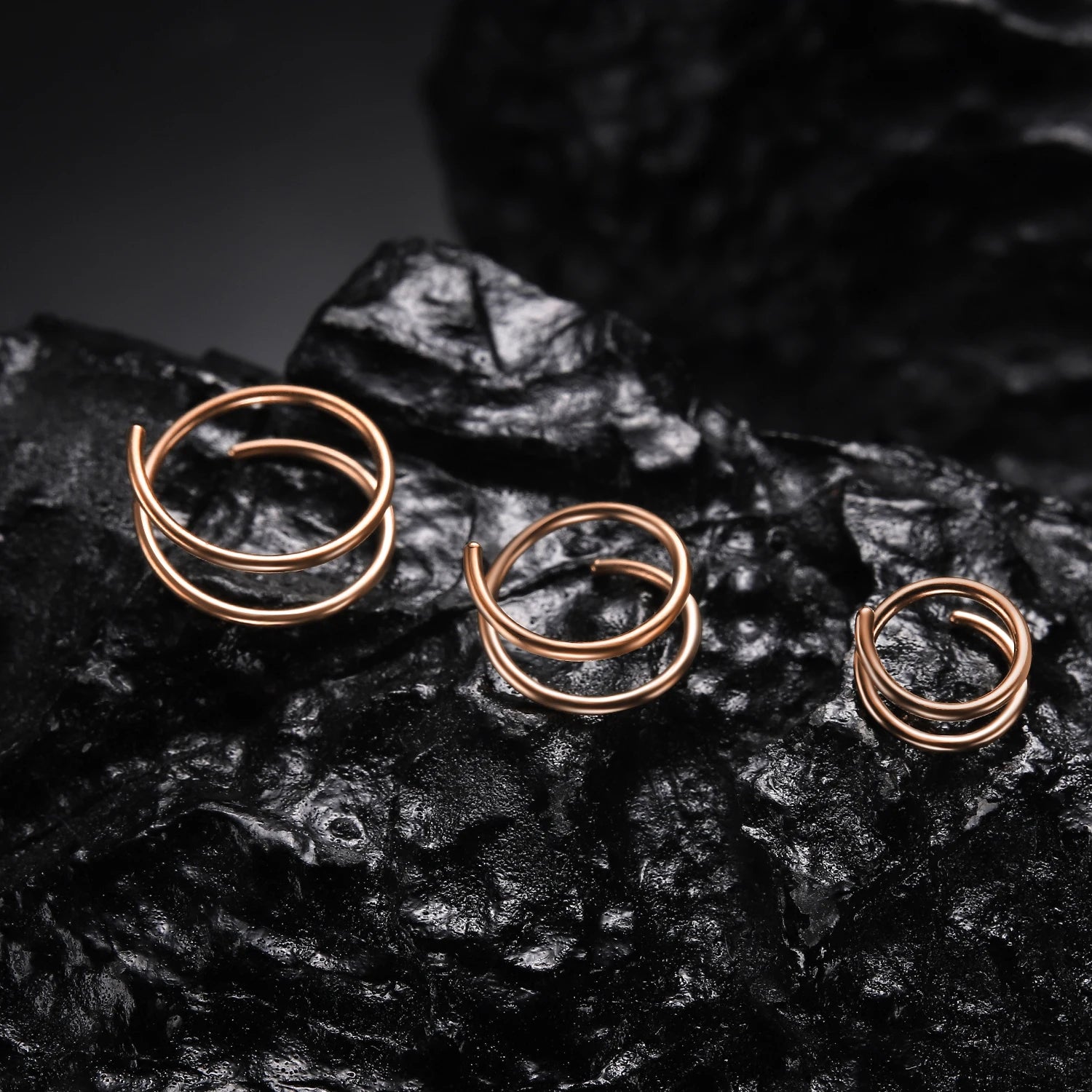 VOJO 20G G23 Titanium Double Hoop Nose Rings 6/8/10mm Hypoallergenic Small Spiral Piercing Jewelry for Women Men