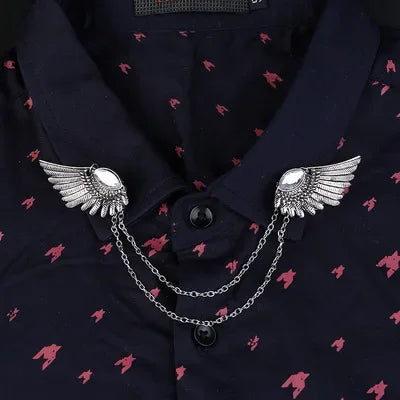 Retro Jewelry Pearl Flower Brooch Ladies Fashion Chain Tassel Personality Shirt Collar Pin Simple Clothing Women Men Accessories