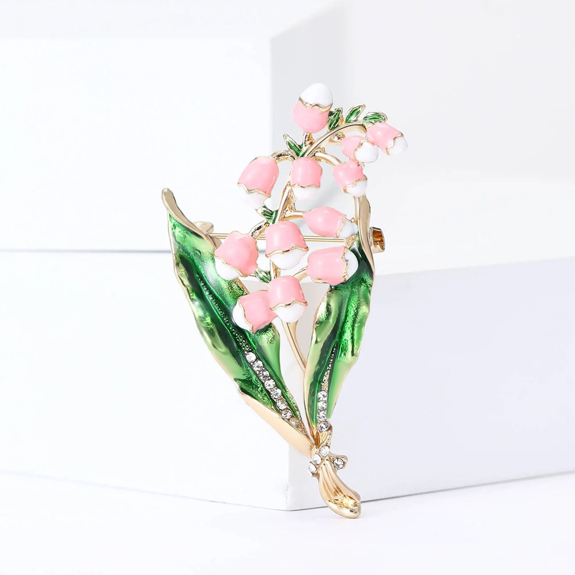 Pearl Lily of the Valley Flower Brooches for Women Enamel Berry Pin Plant Lapel Pins Office Party Funny Friend Gifts Accessories