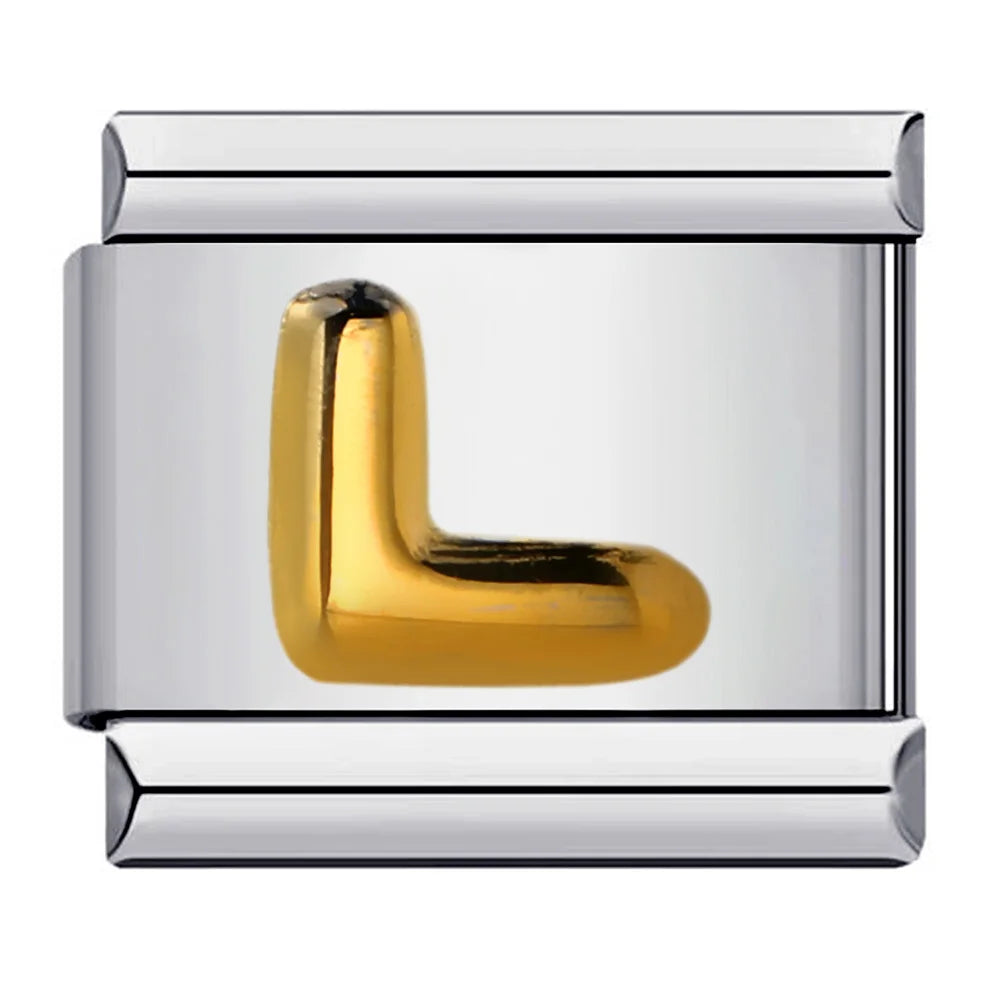 Trendy Italian Charms Bracelet 26 English A-Z Letter Name Custom Gold Color DIY Jewelry Making Gift Hand Bangle Chain Jewellry