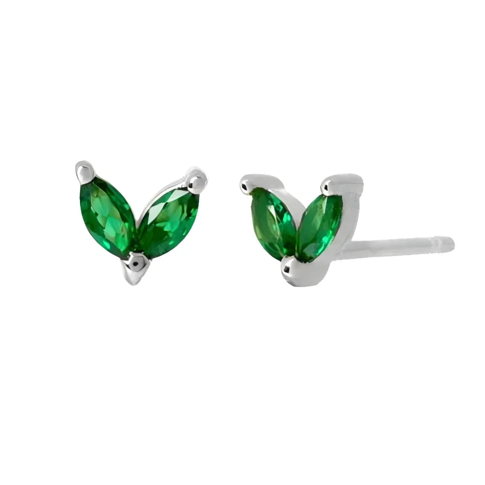 1/3Pairs Copper Green CZ Stone Huggie Hoop Earring Stud Gold Color Silver Black Geometric Cartilage Earrings For Women Jewelry