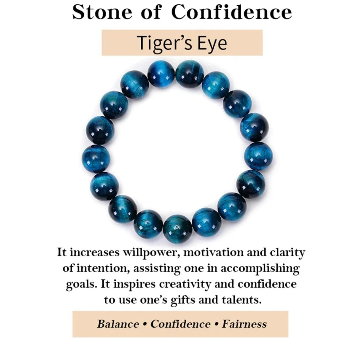 1Pc 6/8/10mm Minimalist Blue Tiger Eye Stone Beaded Bracelet Natural Stone Round Beads Bracelet For Daily Decoration