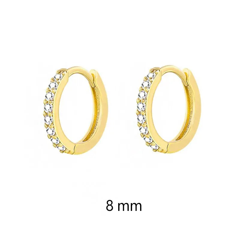 1 Pair Minimal Exquisite Hoop Crystal Zirconia Small Huggie Thin Cartilage Earring For Women Helix Tragus Piercing Jewelry