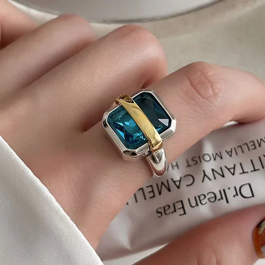 BF CLUB 925 Sterling Rings for Women Fashion Geometric Handmade Irregular Strip Ring Party Christmas Gift