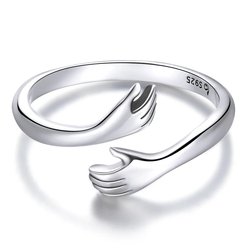 WOSTU Adjustable Rings Real 925 Sterling Silver Stackable Engagement Zircon Open Size Rings For Women Female Original Jewelry
