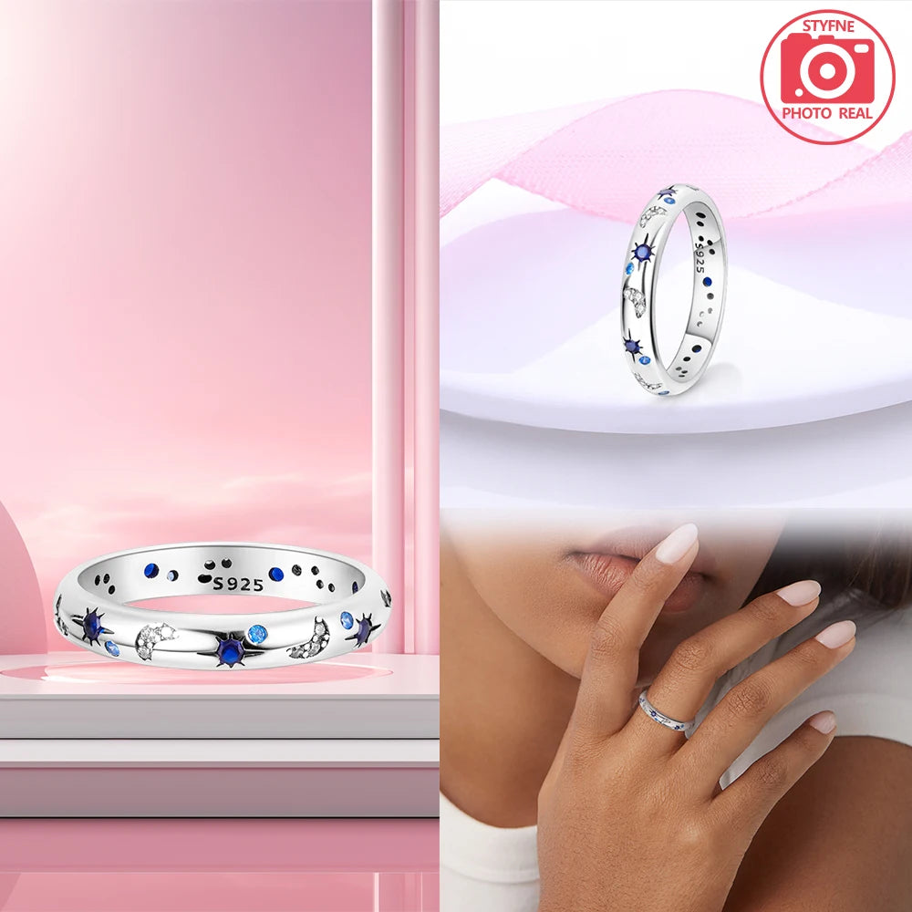 925 Sterling Silver Ring Elegant with For Women Sunflower Sun Combo Ring Band Perfect Gift for Special Occasions