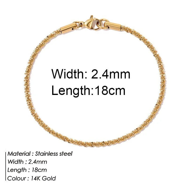 Multilayered Bracelet Gold Color Snake Paperclip Figaro Cuban Chain Stainless Steel Jewelry Male Female Bracelets Factory