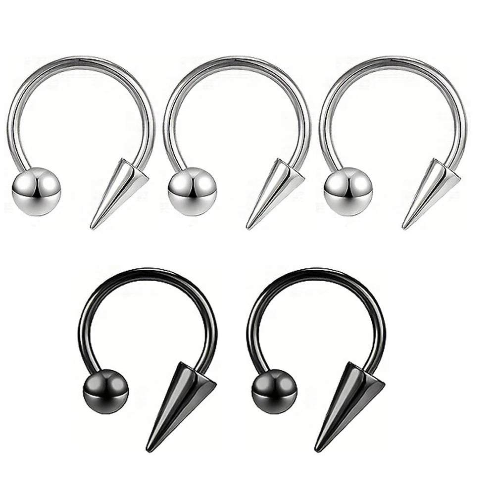 1-5Pcs Lip Ring Charm Piercing Lip Ring Stainless Steel C-Shaped Lip Lip Piercing Body Jewelry 16Gauge For Girl and Men