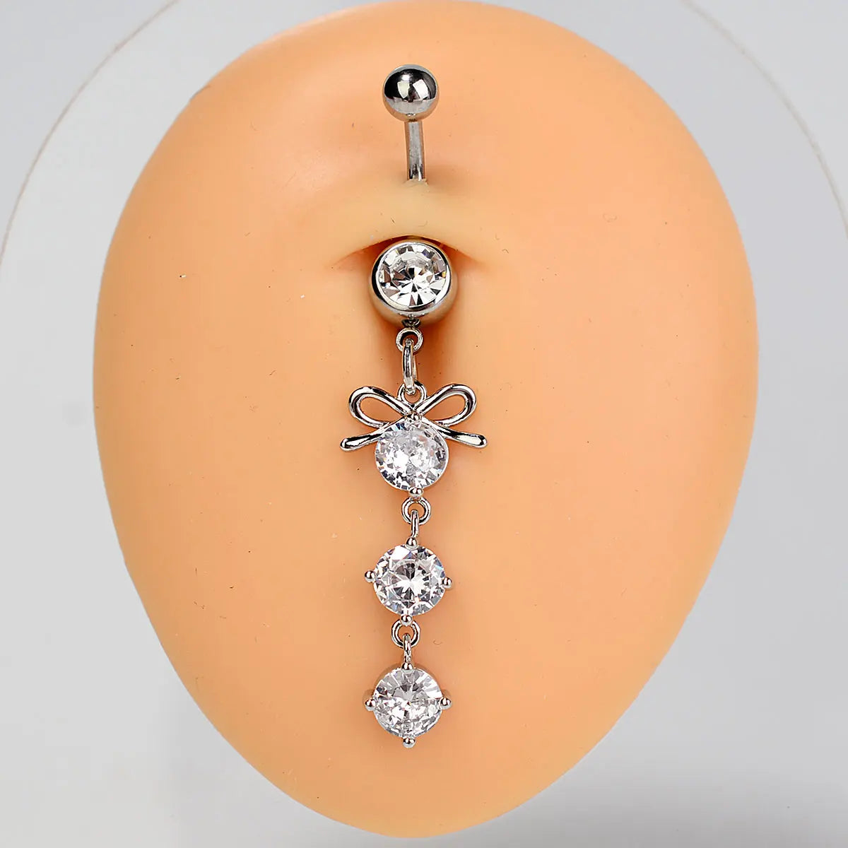 1PC Women Fashion Stainless Steel Piercing Crystal Butterfly Heart Belly Navel Ring Dangle Personality Body Jewelry Accessories