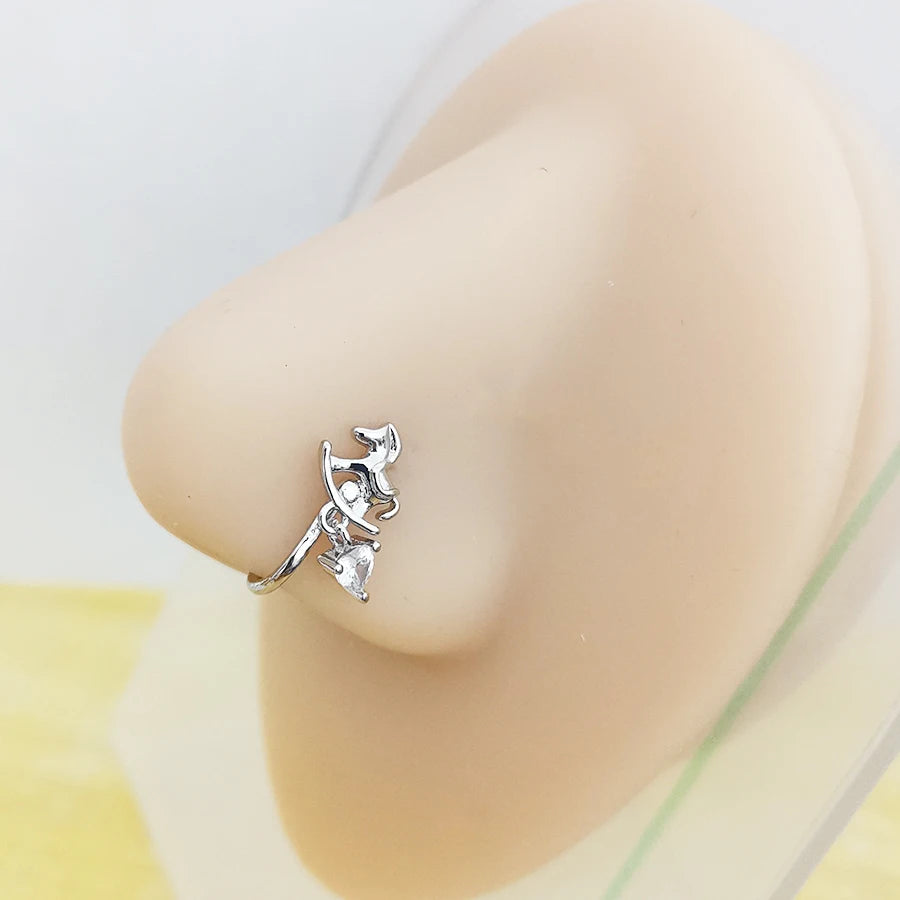 Fake Nose Piercing Jewelry butterfly water drop Fake Nose Rings for women non piercing Nose Clip Body Jewelry