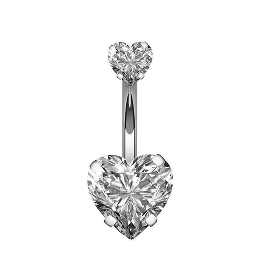 1PC Steel Belly Button Rings Crystal Piercing Navel Heart Style Navel Piercing Earring Belly Piercing Sexy Body Jewelry