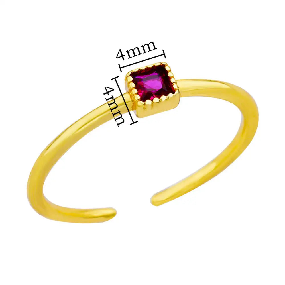 Mini Zircon Green Rings For Women Stainless Steel Gold Color Adjustable Finger Ring Engagement Wedding Christmas Jewelry Gift