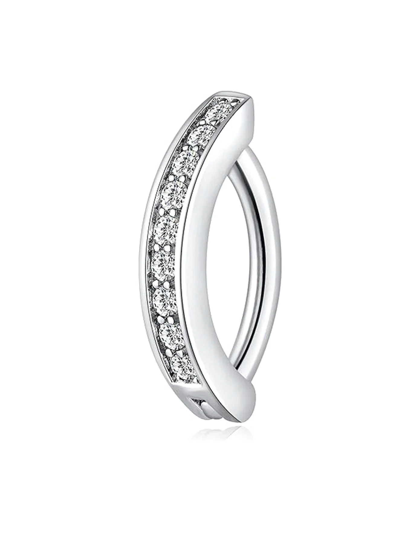 Stainless Steel CZ Butterfly Belly Button Ring Piercing Heart Navel Barbell Jewelry Plated 18K Gold Reverse Curved Belly Rings