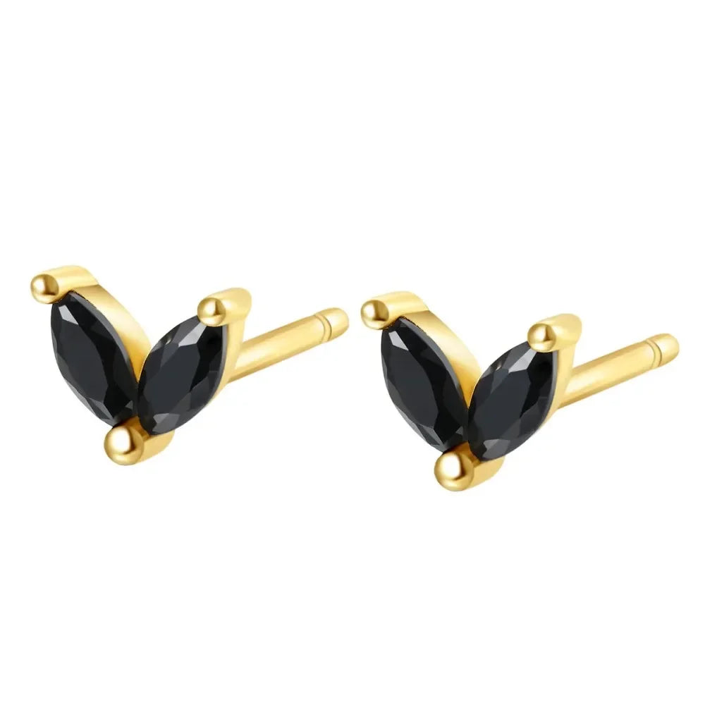 1/3Pairs Copper Green CZ Stone Huggie Hoop Earring Stud Gold Color Silver Black Geometric Cartilage Earrings For Women Jewelry