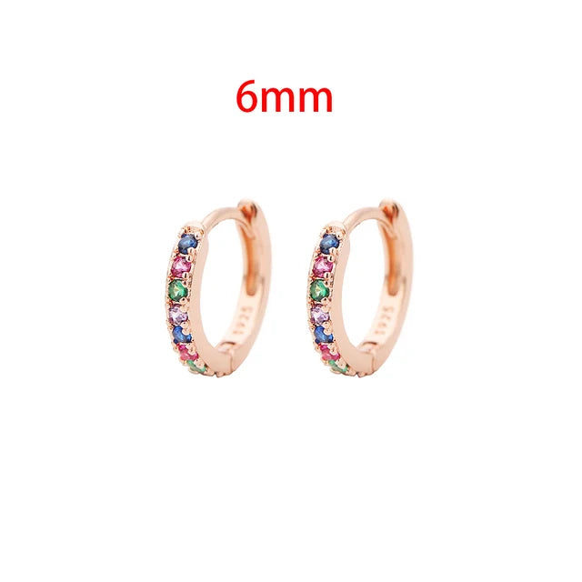 1Pair Stainless Steel Minimalist Huggie Hoop Earrings Gold Color Tiny Round 6/8/10mm Punk Unisex Rock Cartilage Earring Jewelry