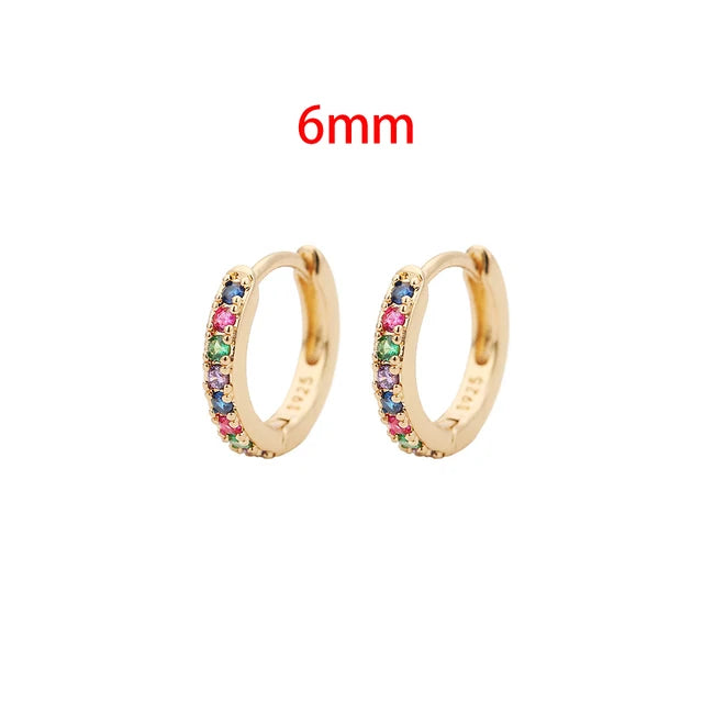 1Pair Stainless Steel Minimalist Huggie Hoop Earrings Gold Color Tiny Round 6/8/10mm Punk Unisex Rock Cartilage Earring Jewelry