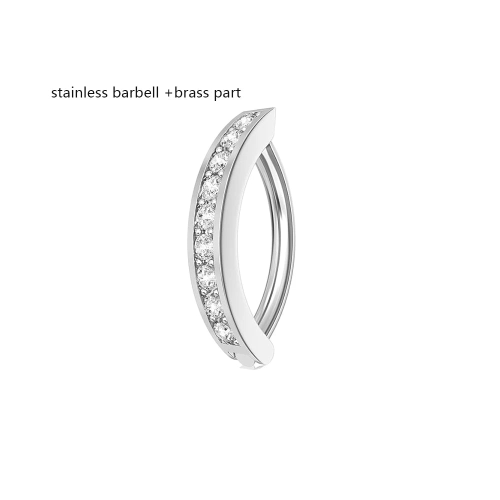 1PC 14G Implant Grade G23 Titanium Belly Button ring Clicker Stainless Steel Navel Piercing Jewelry Copper Belly Piercings