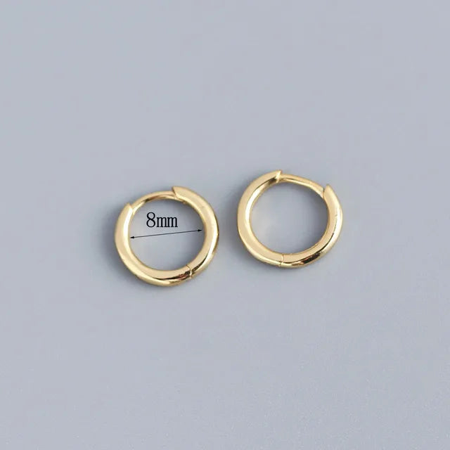 1Pair Stainless Steel Minimalist Huggie Hoop Earrings Gold Color Tiny Round 6/8/10mm Punk Unisex Rock Cartilage Earring Jewelry
