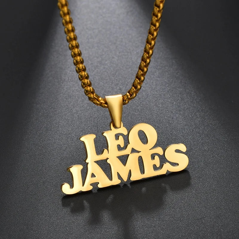 Custom Name Necklace Custom Jewelry Stainless Steel Personalized Crown Pendant For Women подвеска Men Collars Thick Chain Gifts