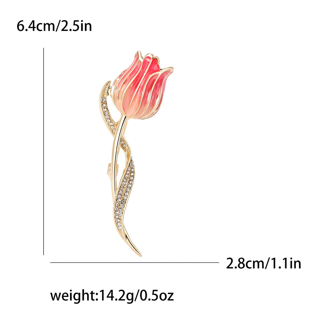 Resin Tulip Brooch for Women Unisex Rhinestone Flower Pin Pearl Plant Lapel Pin Banquet Party Backpack Gifts Jewelry Accessories