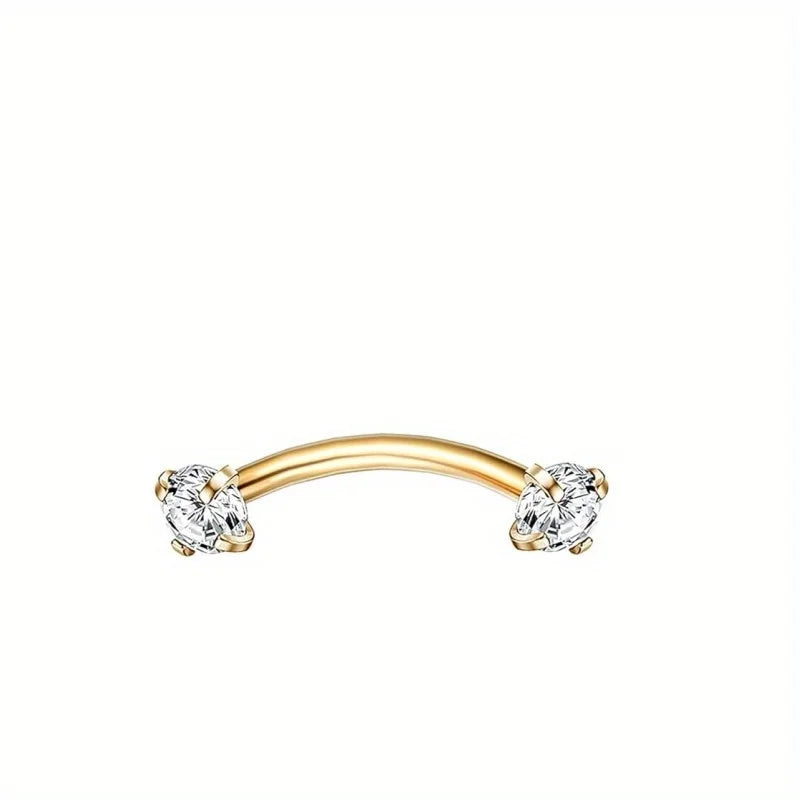 Drperfect 1pc Stainless Steel Rook Piercing Jewelry Lip Ring Cartilage Daith Surface Tragus Piercing Jewelry Eyebrow Rings