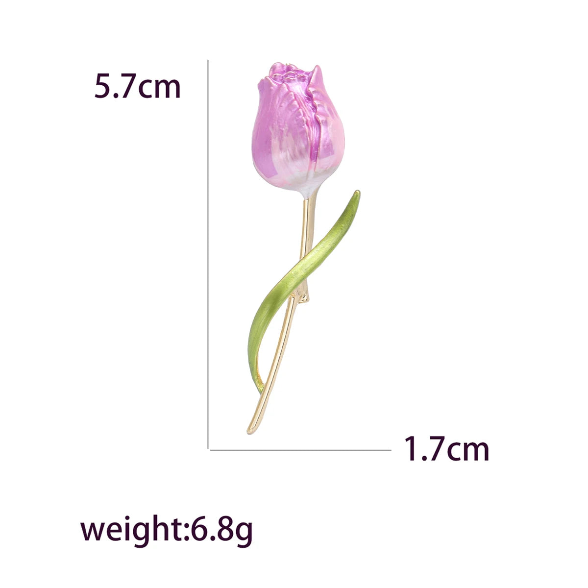 Resin Tulip Brooch for Women Unisex Rhinestone Flower Pin Pearl Plant Lapel Pin Banquet Party Backpack Gifts Jewelry Accessories