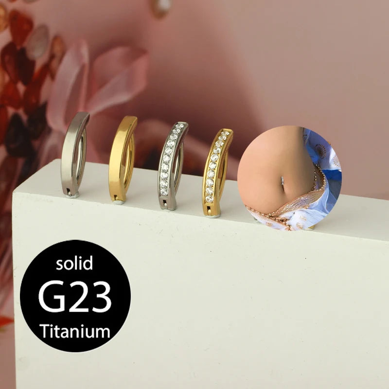 1PC 14G Implant Grade G23 Titanium Belly Button ring Clicker Stainless Steel Navel Piercing Jewelry Copper Belly Piercings