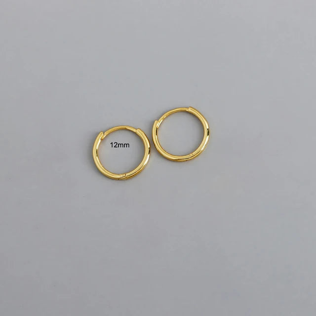 1Pair Stainless Steel Minimalist Huggie Hoop Earrings Gold Color Tiny Round 6/8/10mm Punk Unisex Rock Cartilage Earring Jewelry