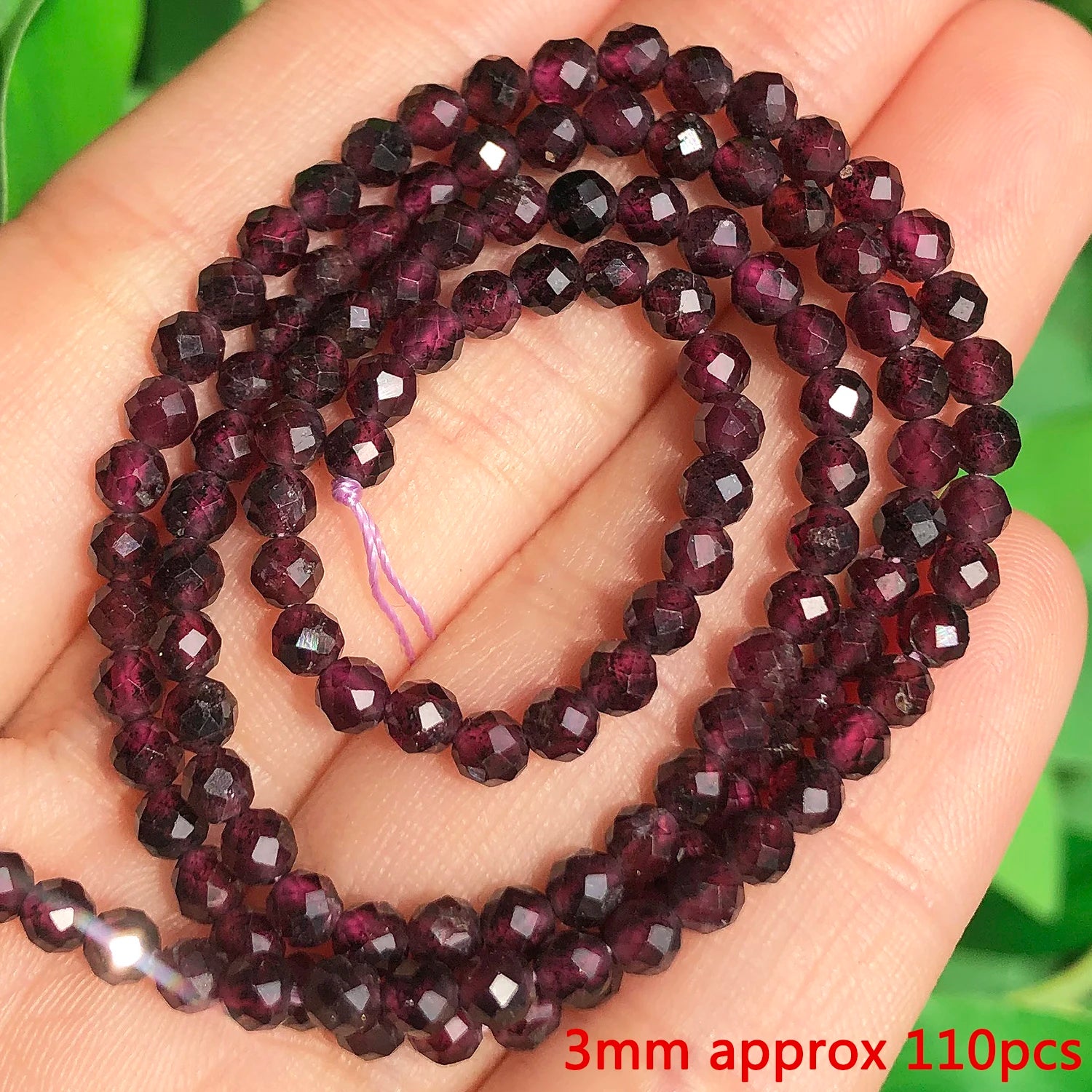 Natural Garnet Gem Stone Beads Irregular Round Faceted Loose Spacer Waist Beads for DIY Jewelry Making Bracelet Handmade