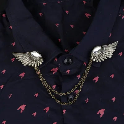 Retro Jewelry Pearl Flower Brooch Ladies Fashion Chain Tassel Personality Shirt Collar Pin Simple Clothing Women Men Accessories