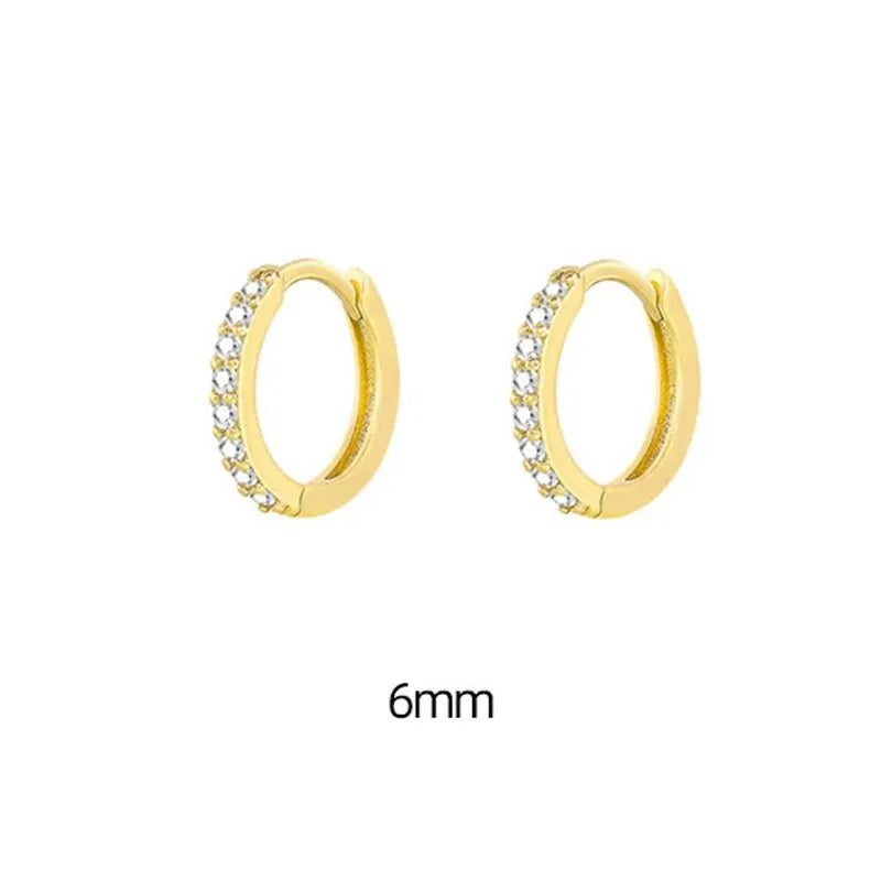 1 Pair Minimal Exquisite Hoop Crystal Zirconia Small Huggie Thin Cartilage Earring For Women Helix Tragus Piercing Jewelry