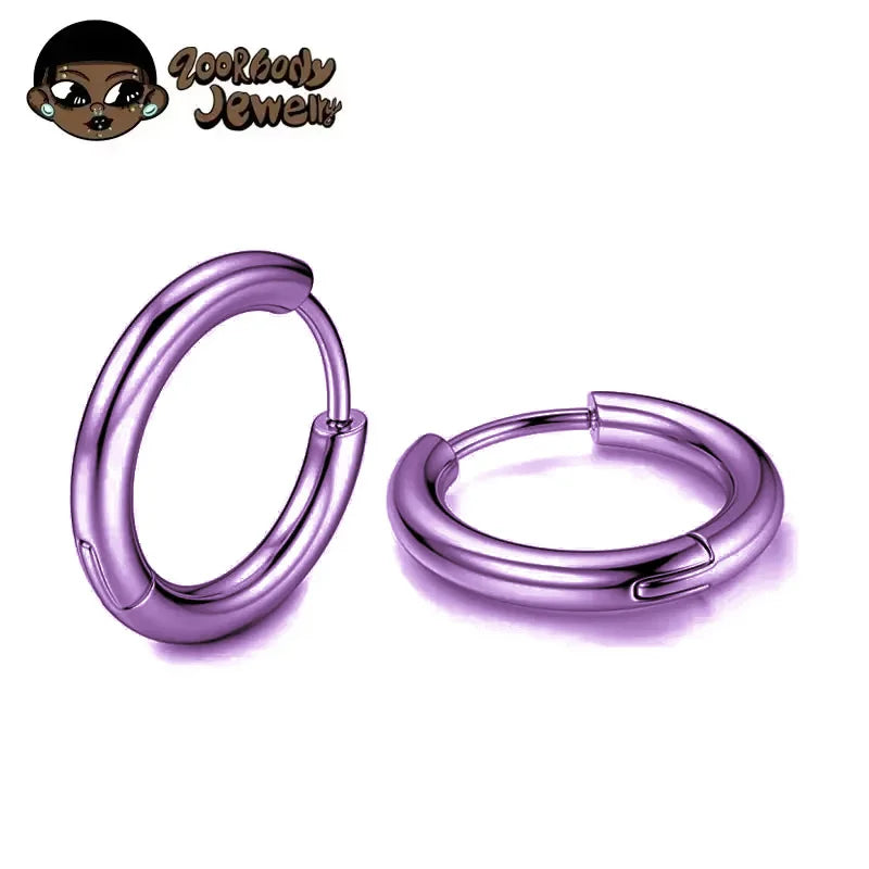 1 Pair Implant Grade F136 Titanium Minimalist Huggie Hoop Earrings Helix Rook Lobe Conch Simple Hoops Ear Piercing  8/10/12mm