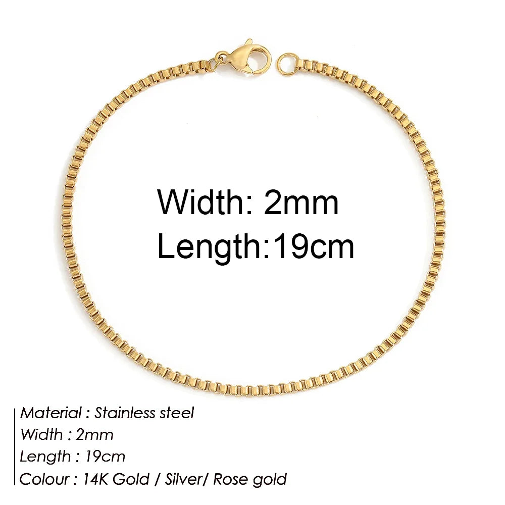 Multilayered Bracelet Gold Color Snake Paperclip Figaro Cuban Chain Stainless Steel Jewelry Male Female Bracelets Factory