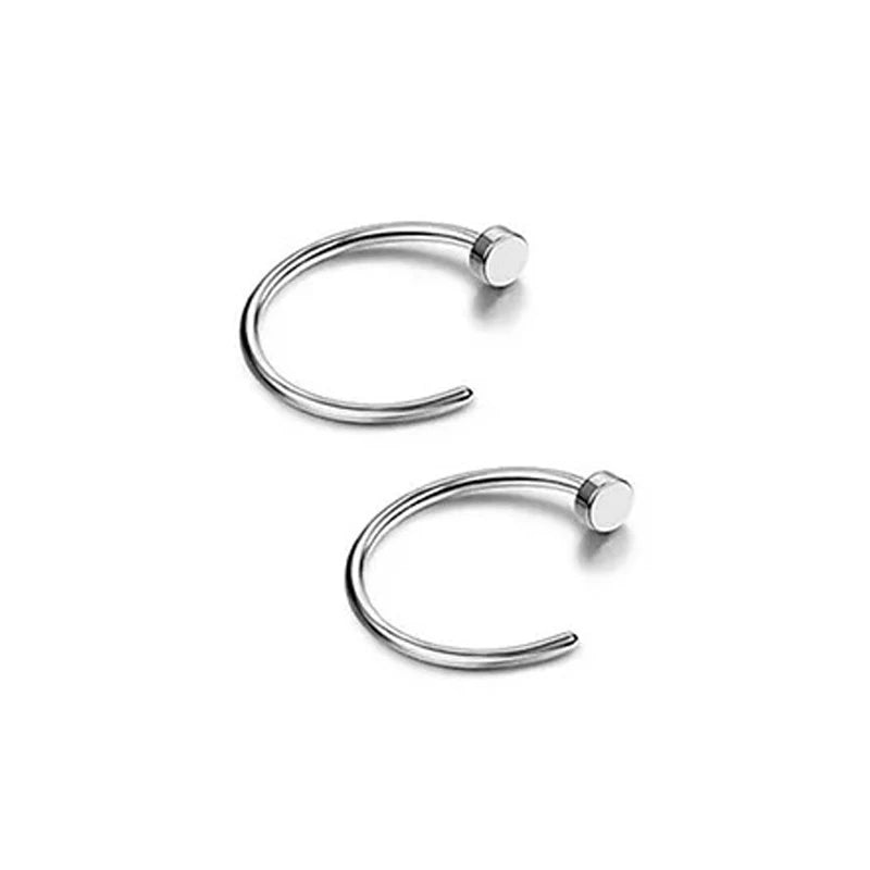 2/6Pcs Fake Nose Rings for Women, 316L Stainless Steel Lip Rings Labret Ring Nostril Hoop Piercing Studs Nose Piercing Jewelry