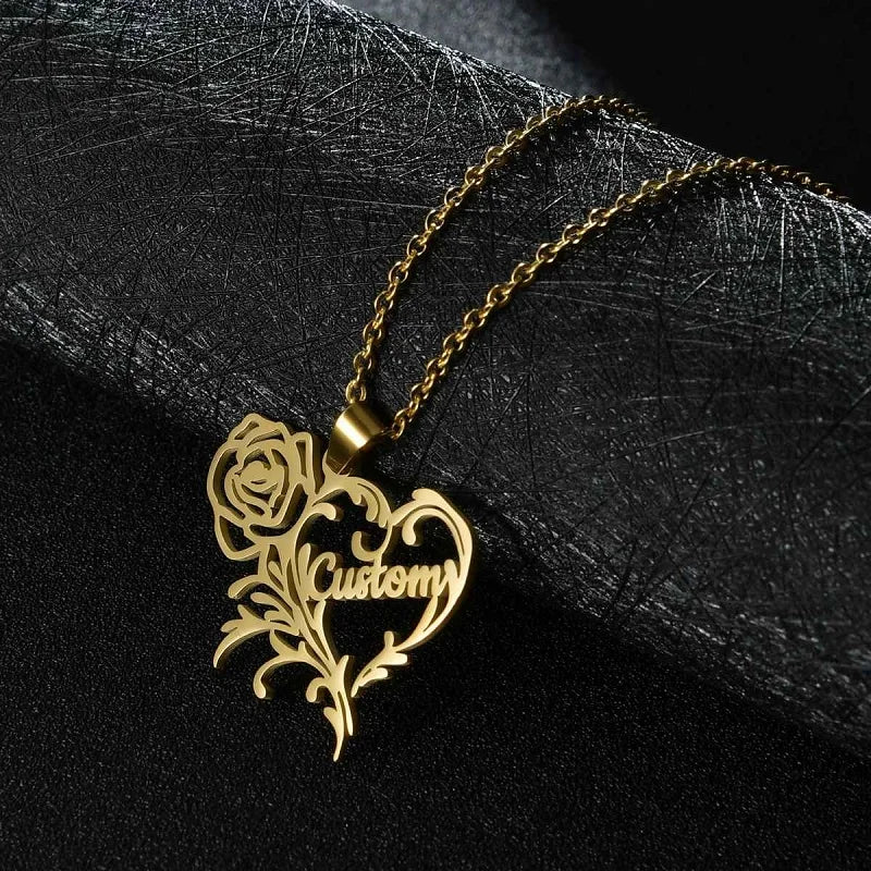 Custom Name Necklace Custom Jewelry Stainless Steel Personalized Crown Pendant For Women подвеска Men Collars Thick Chain Gifts