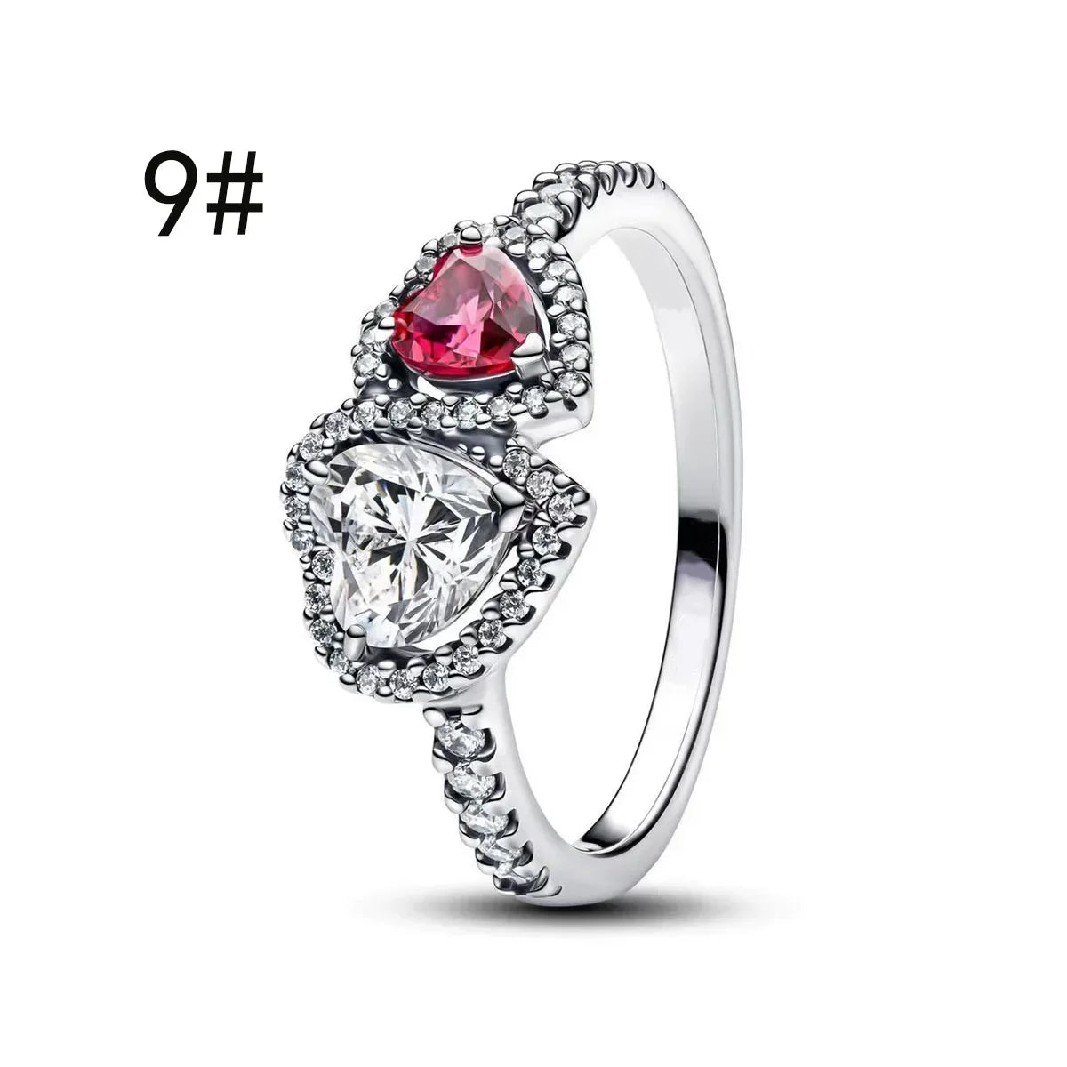 New Original 925 Sterling Silver Crown Bow Heart Set Ring Necklace Earring Crystal Women Valentine's Birthday Gift DIY Jewellery