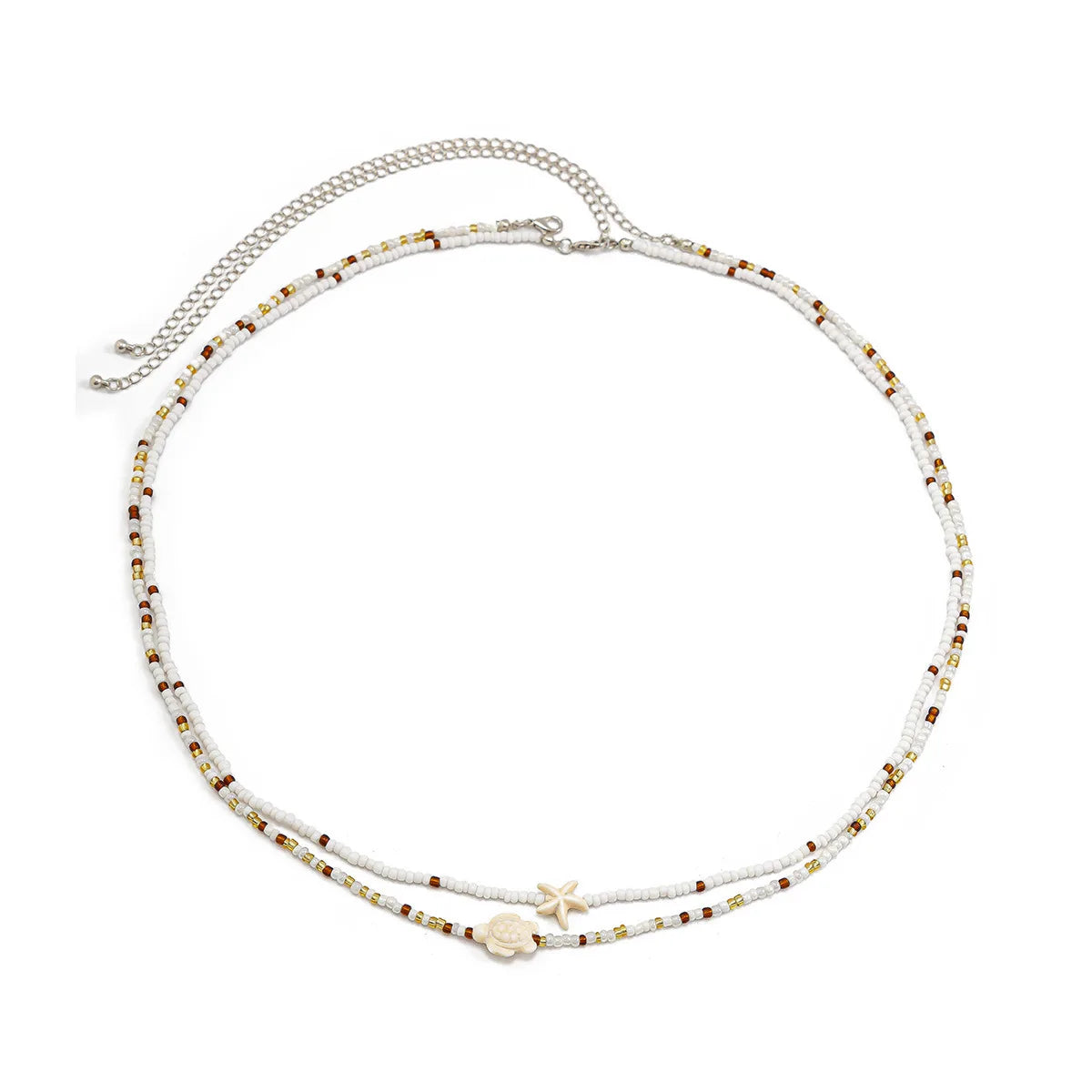 Bohemia Beaded Elasticity Waist Belly Chain Starfish Pendant For Women Fashion Summer Beach Waistband Bikini Beads Jewelry Y033