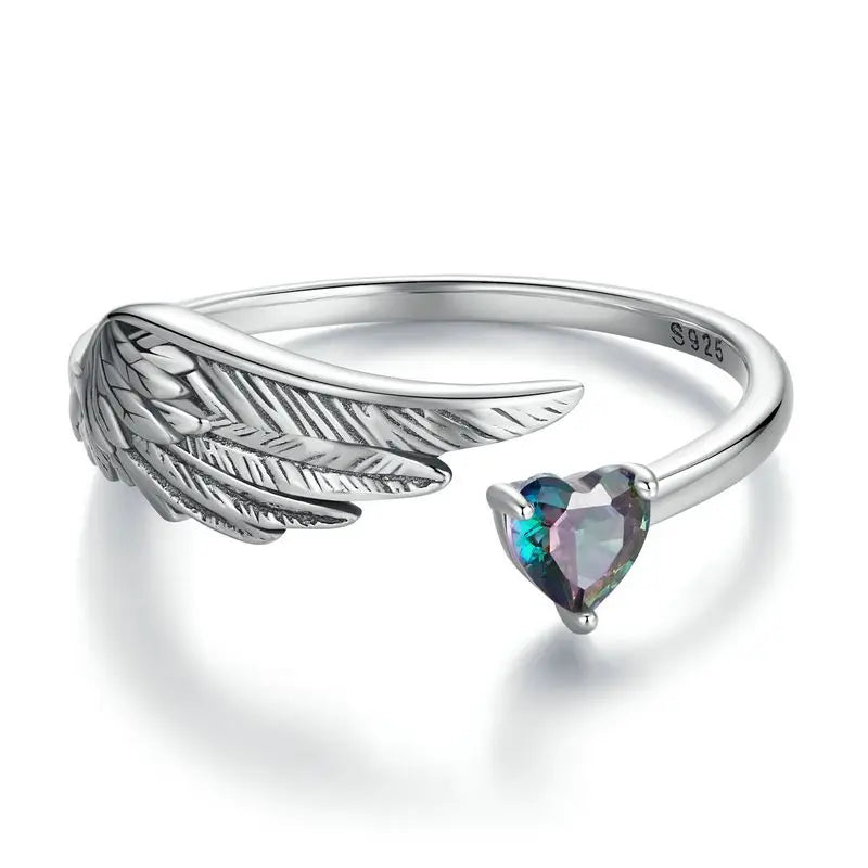 WOSTU Adjustable Rings Real 925 Sterling Silver Stackable Engagement Zircon Open Size Rings For Women Female Original Jewelry