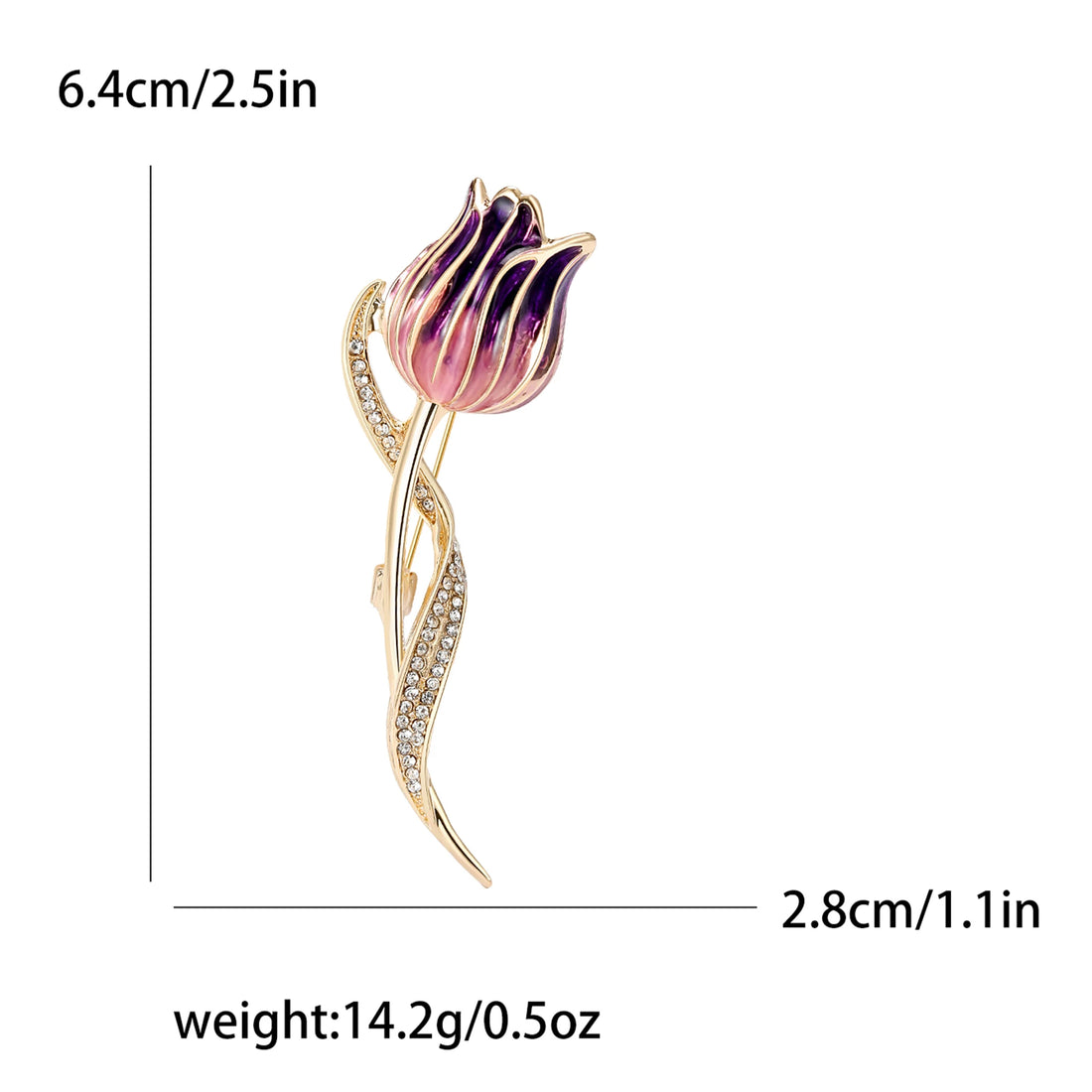 Resin Tulip Brooch for Women Unisex Rhinestone Flower Pin Pearl Plant Lapel Pin Banquet Party Backpack Gifts Jewelry Accessories